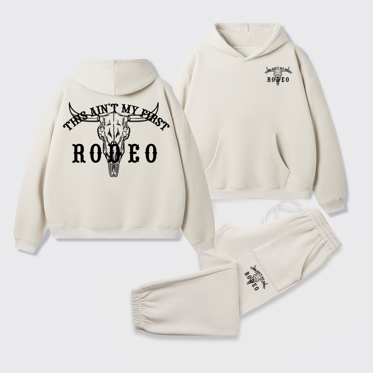Fleece This Ain't My First Rodeo Hoodie Set