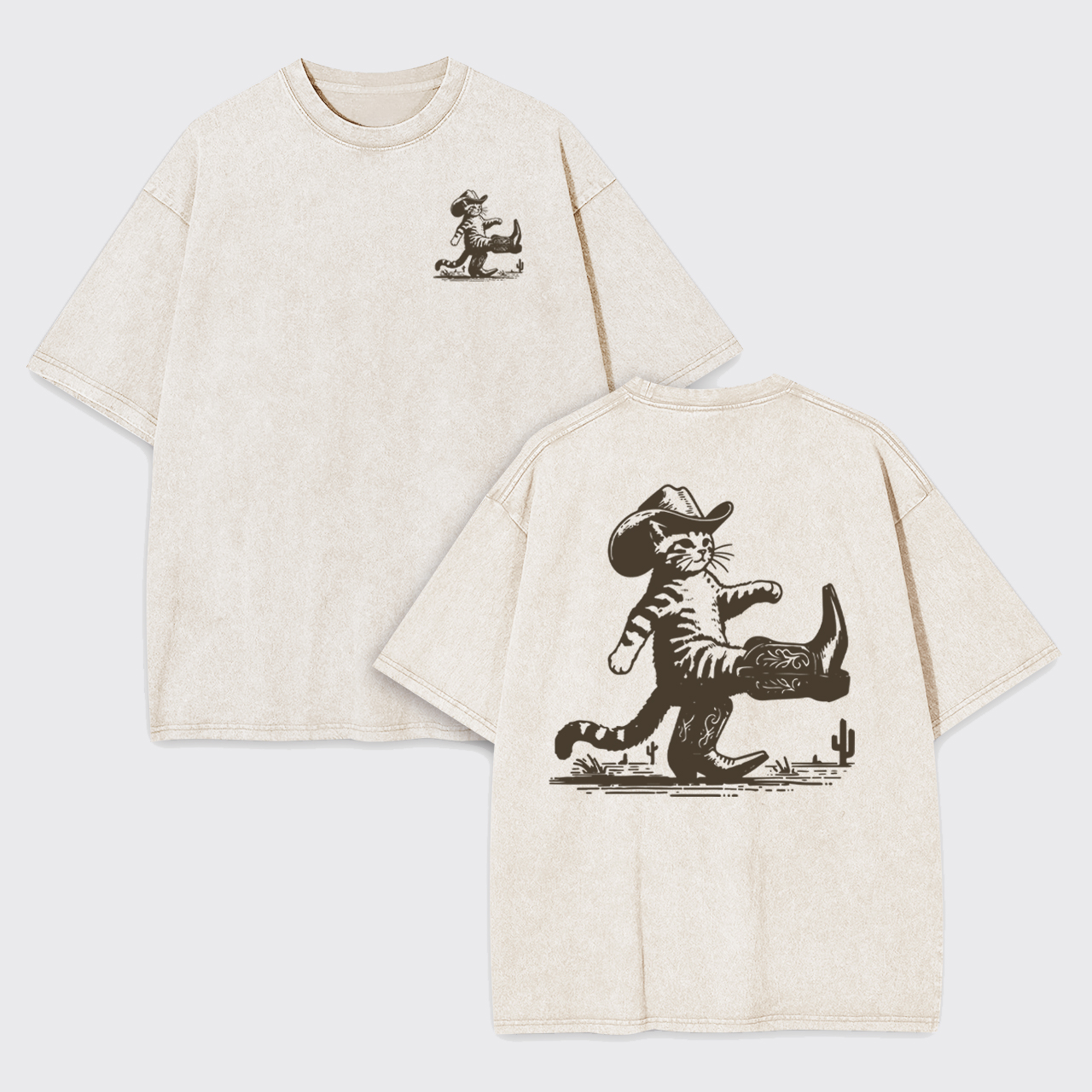 Silly Western Cat Garment-dye Tees