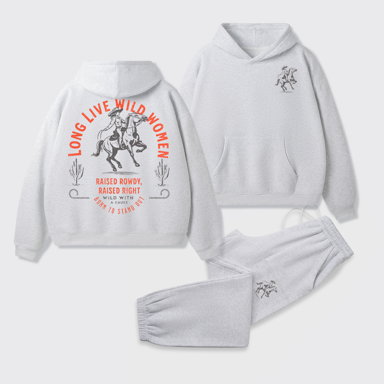 Fleece Long Live Wild Women Hoodie Set