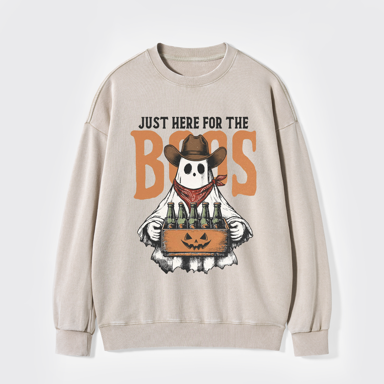 Funny Halloween Just Here For The Boos Washed Sweatshirts