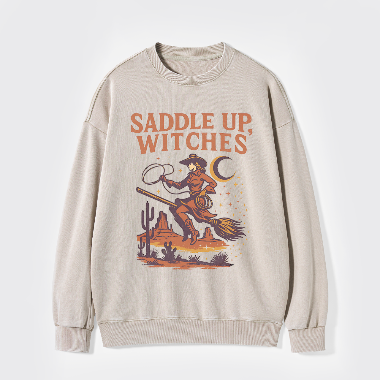 Western Witch Cowgirl Ghost Washed Sweatshirts
