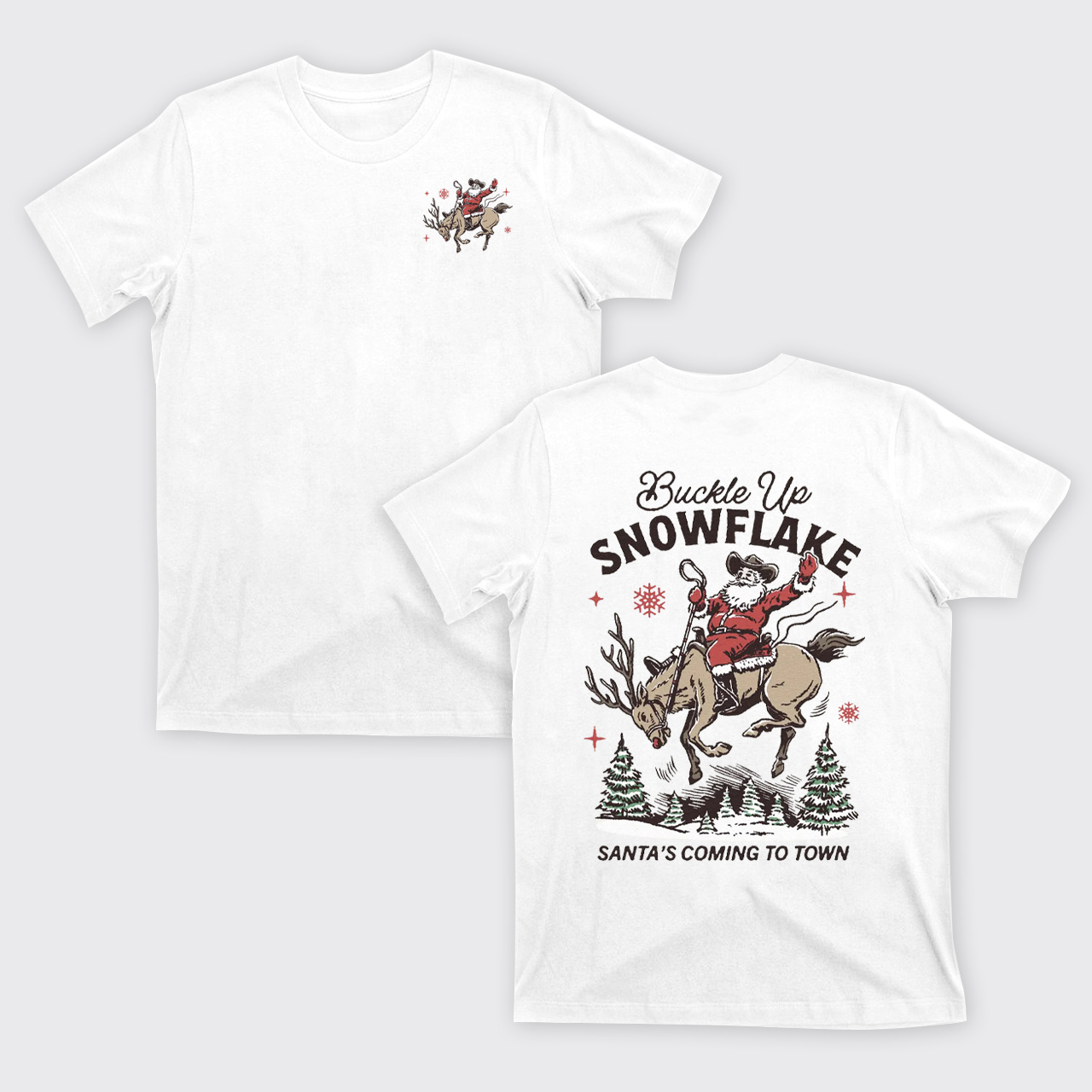 Retro Christmas Cowboy Santa T-Shirts