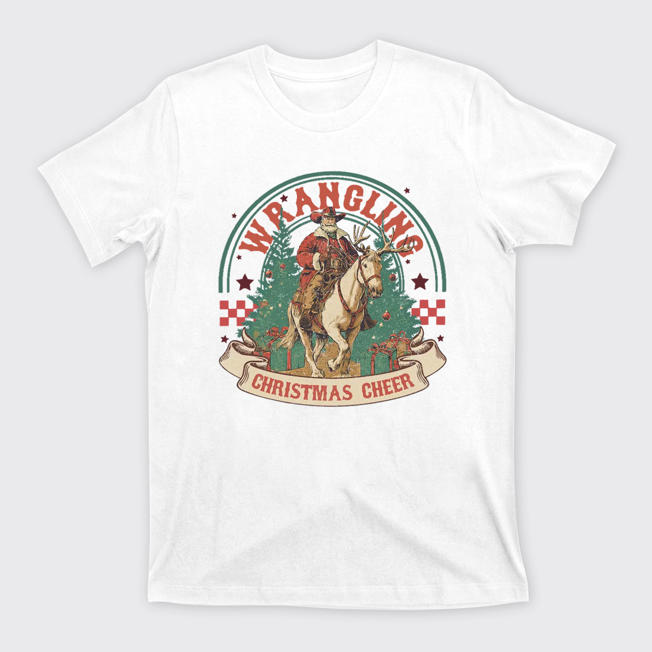 Wrangling Christmas Cheer Cowboy Santa T-Shirts