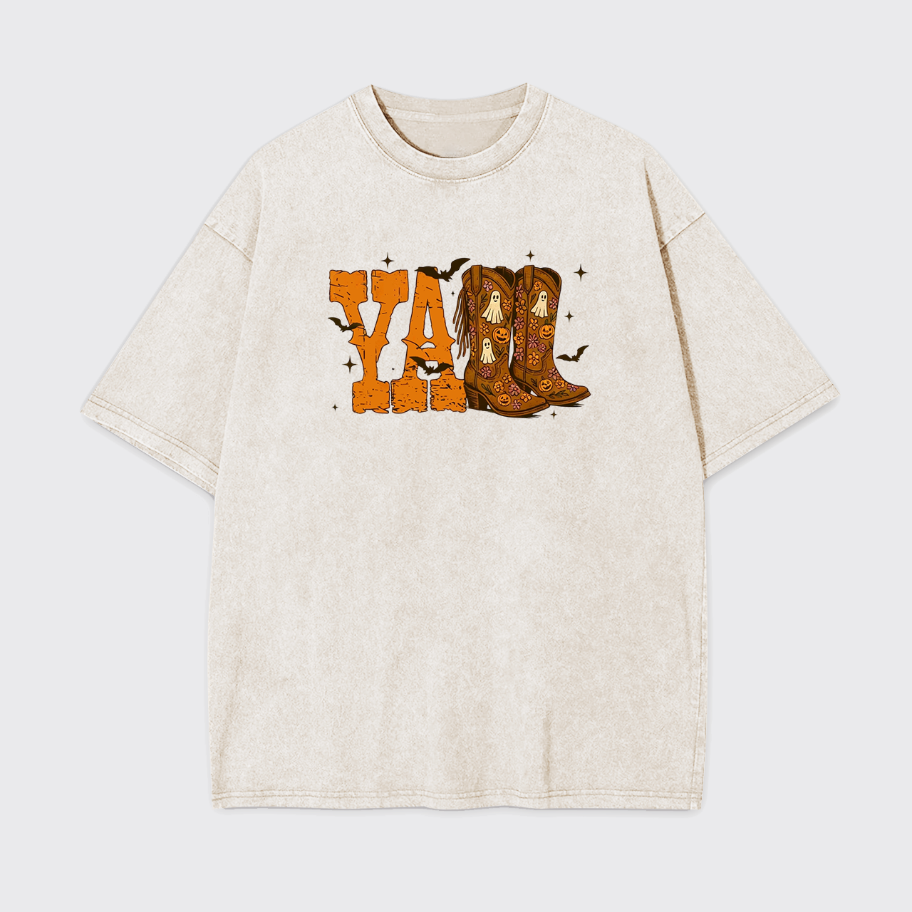 Y'all Halloween Cowboy Boot Garment-dye Tees