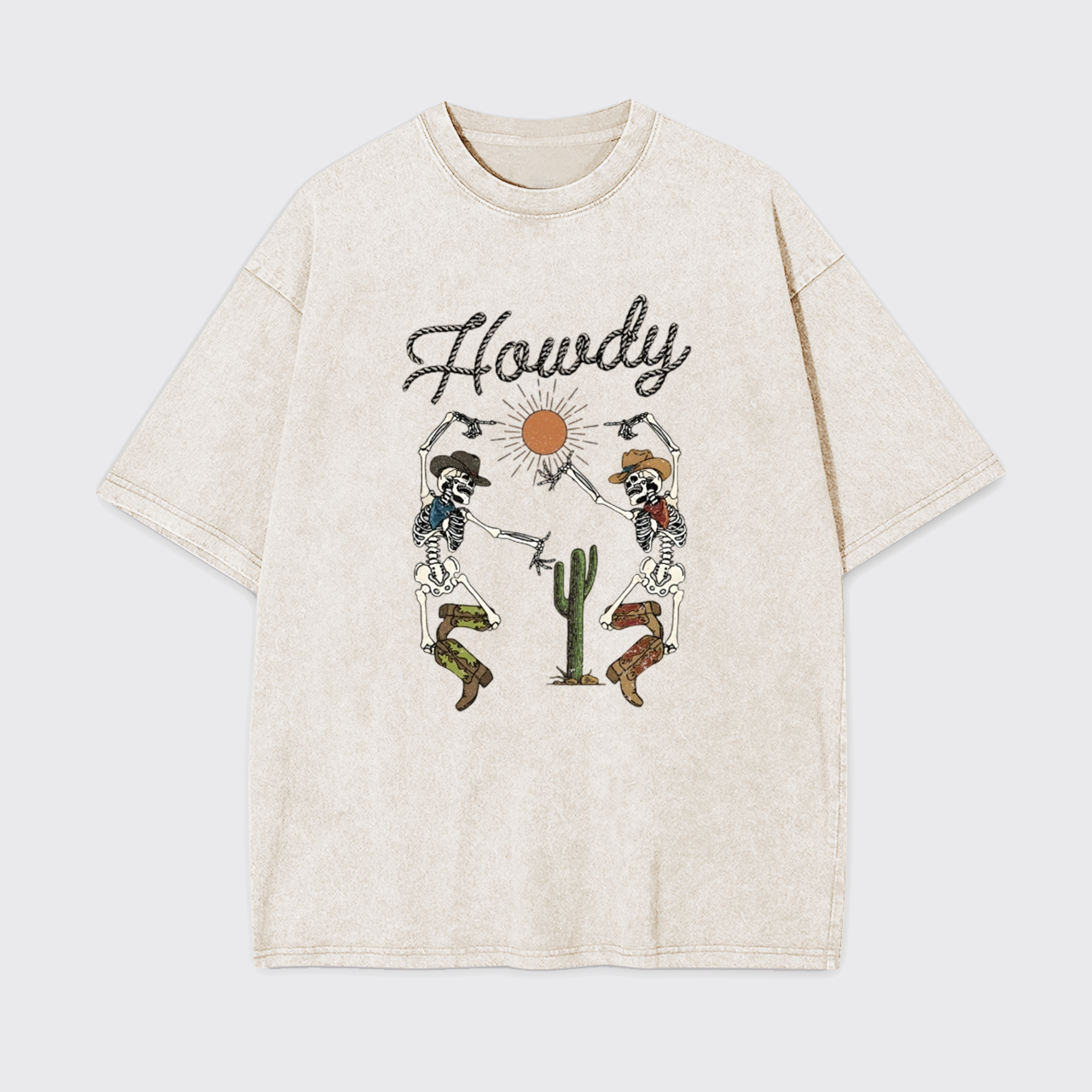 Howdy Skeleton Dancing Garment-dye Tees