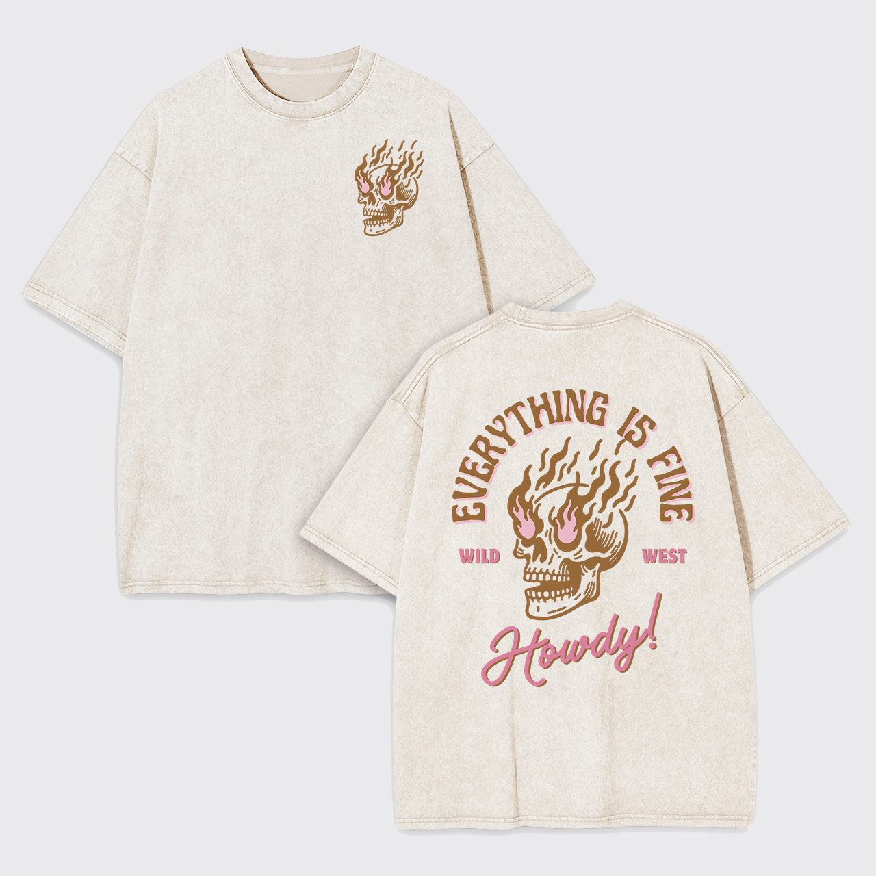 Pink Howdy Halloween Garment-dye Tees