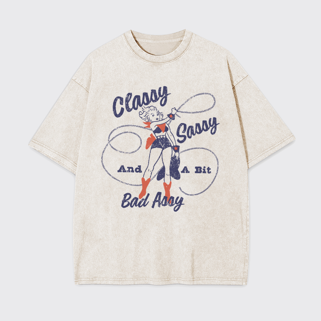 Vintage 50s Classy Sassy Bad Cowgirl Garment-dye Tees