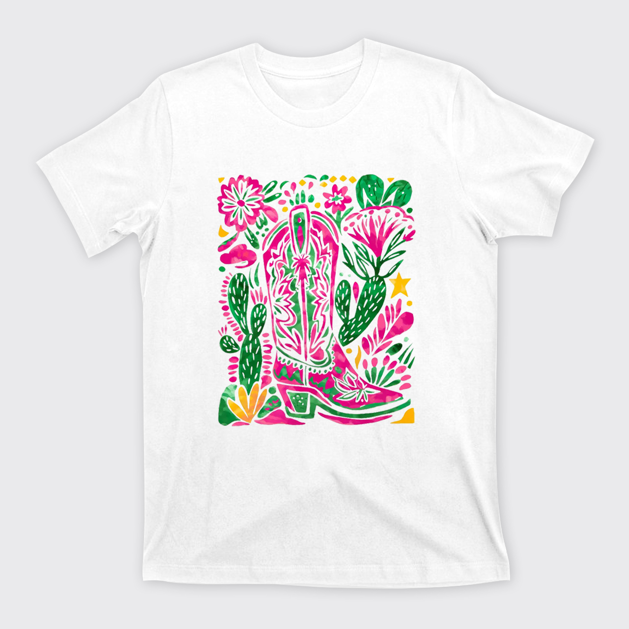 Western Floral Cowboy Boot T-Shirts