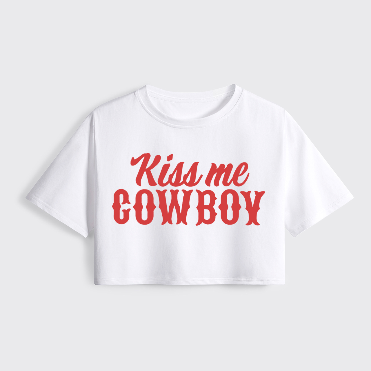 Kiss Me Cowboy Cropped Boxy Tee