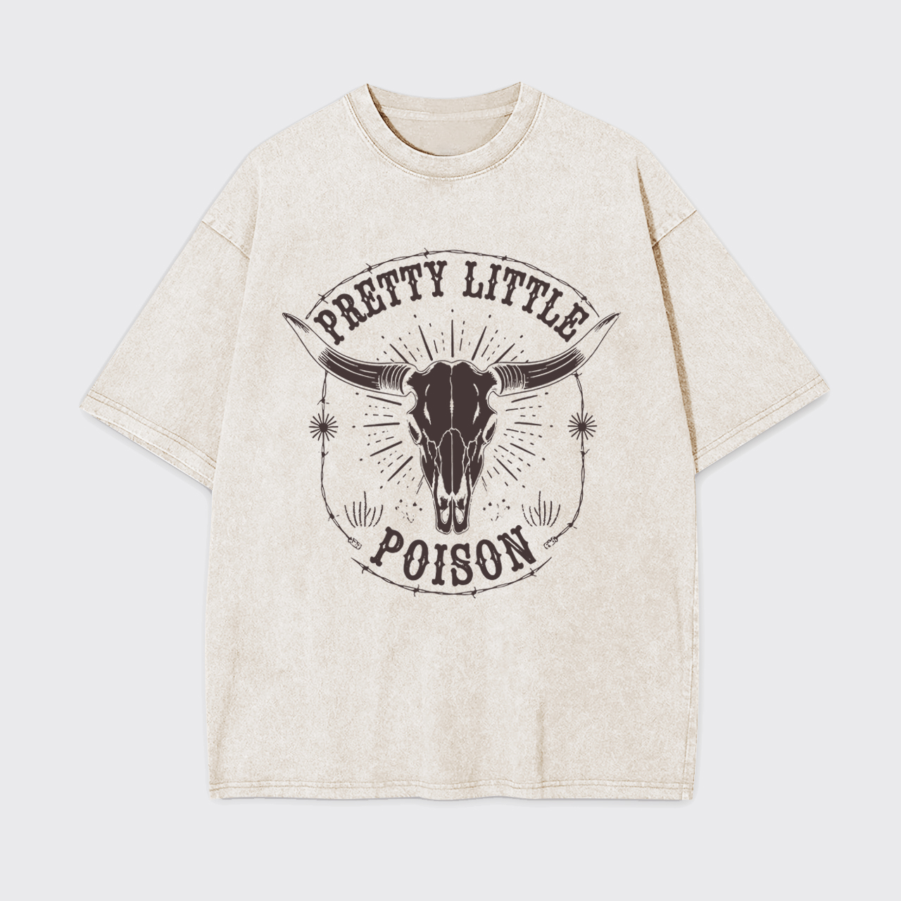 Country Rock Bull Skull Garment-dye Tees