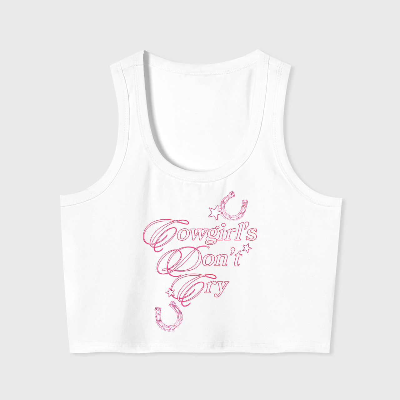 Pink Cowgirls Don't Cry Tank Top