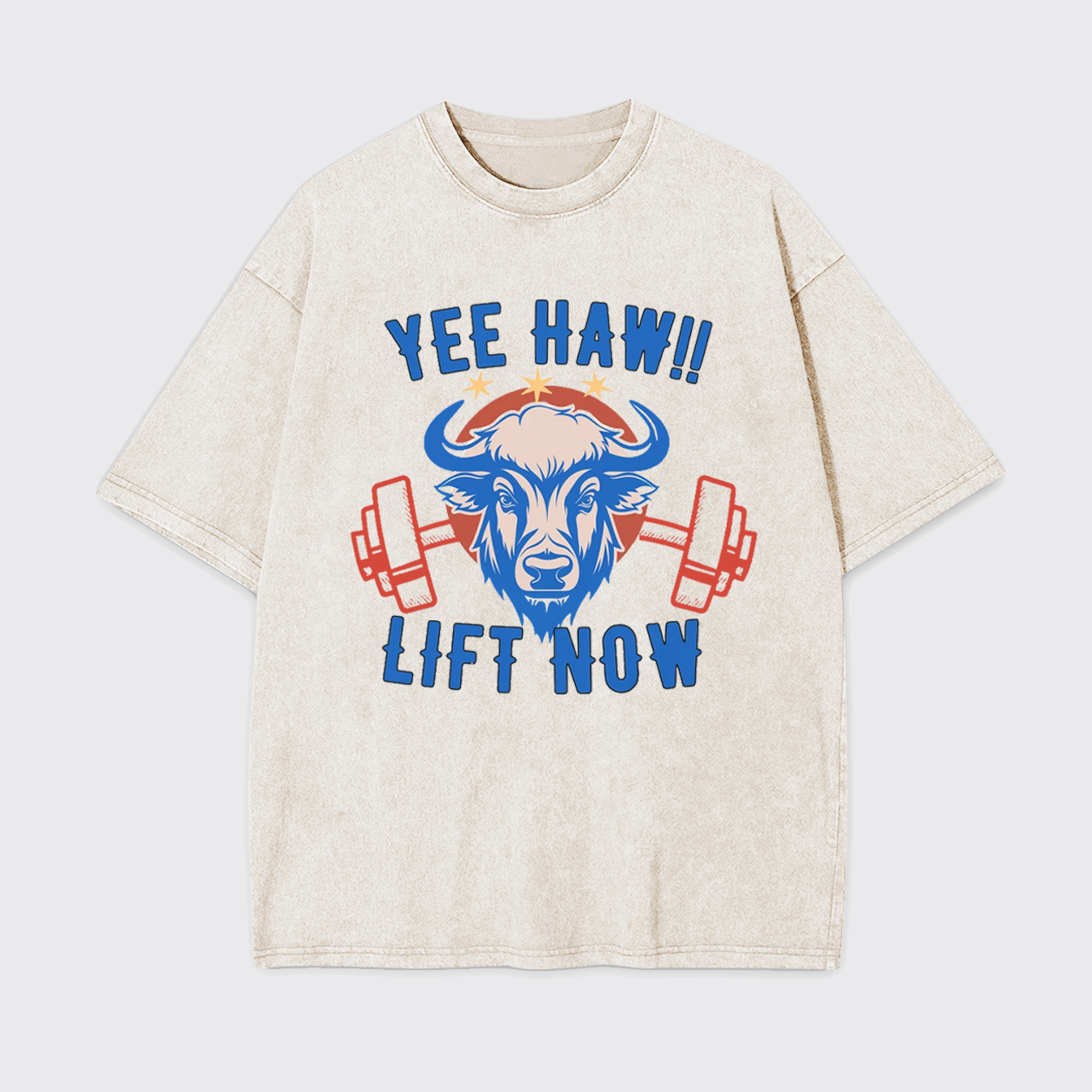 Yee Haw Lift Now Cowboy Gym Garment-dye Tees