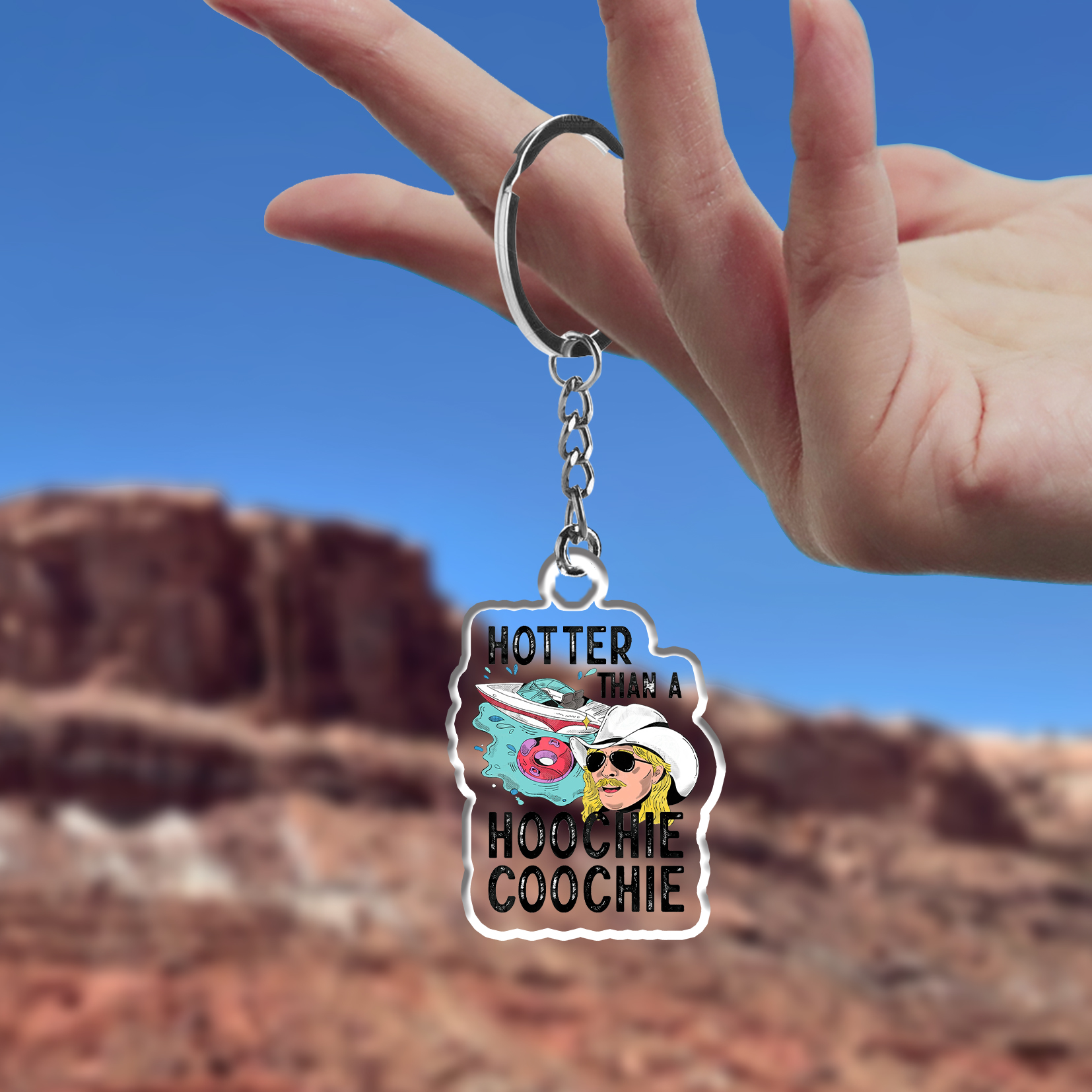 Hotter Than a Hoochie Coochie_Cowboybay Keychain