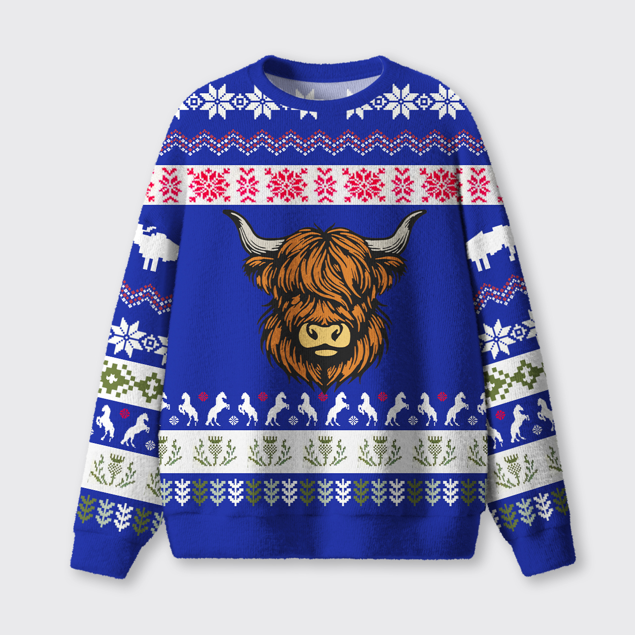 Highland Coo Ugly Knit Sweatshirt