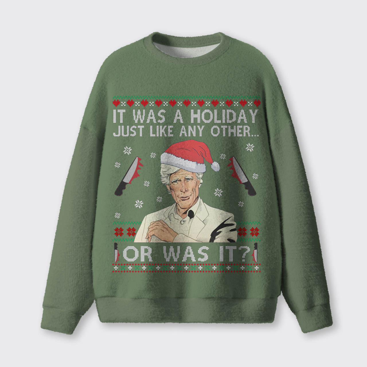 True Crime Ugly Christmas Party Ugly Knit Sweatshirt