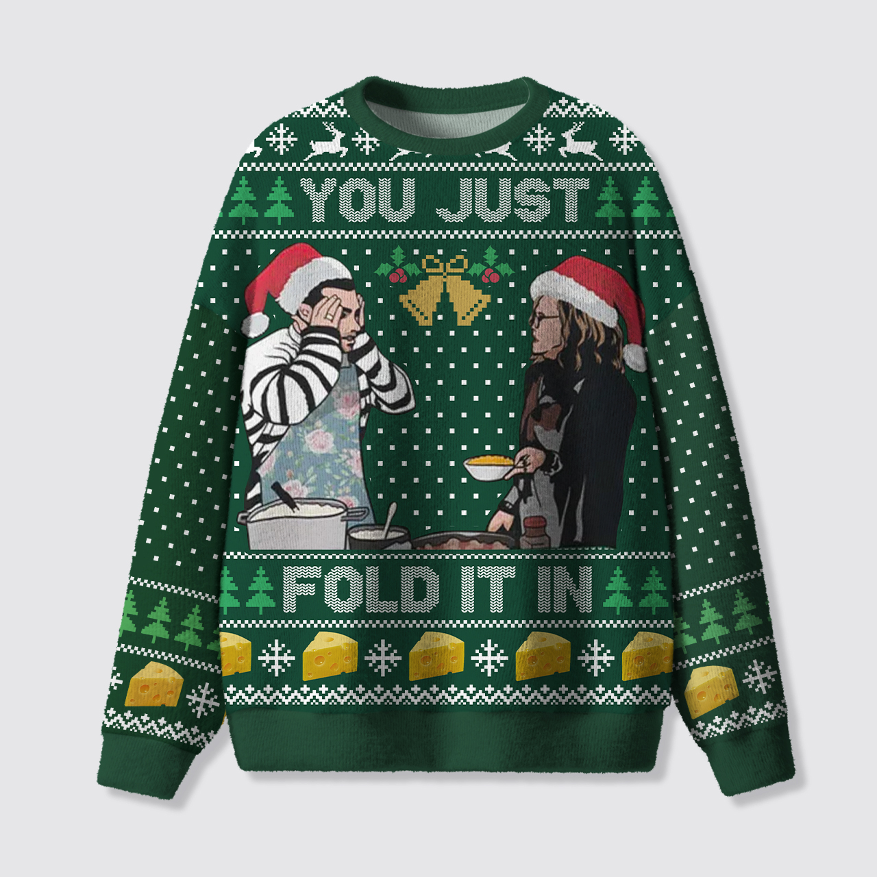 You Just Fold It In Meme Christmas Ugly Knit Sweatshirt