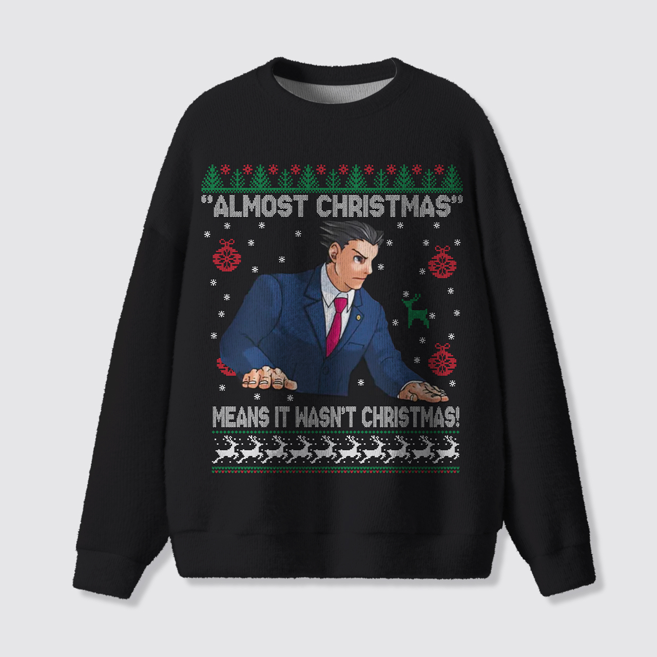 Almost Christmas Game Ugly Knit Sweatshirt