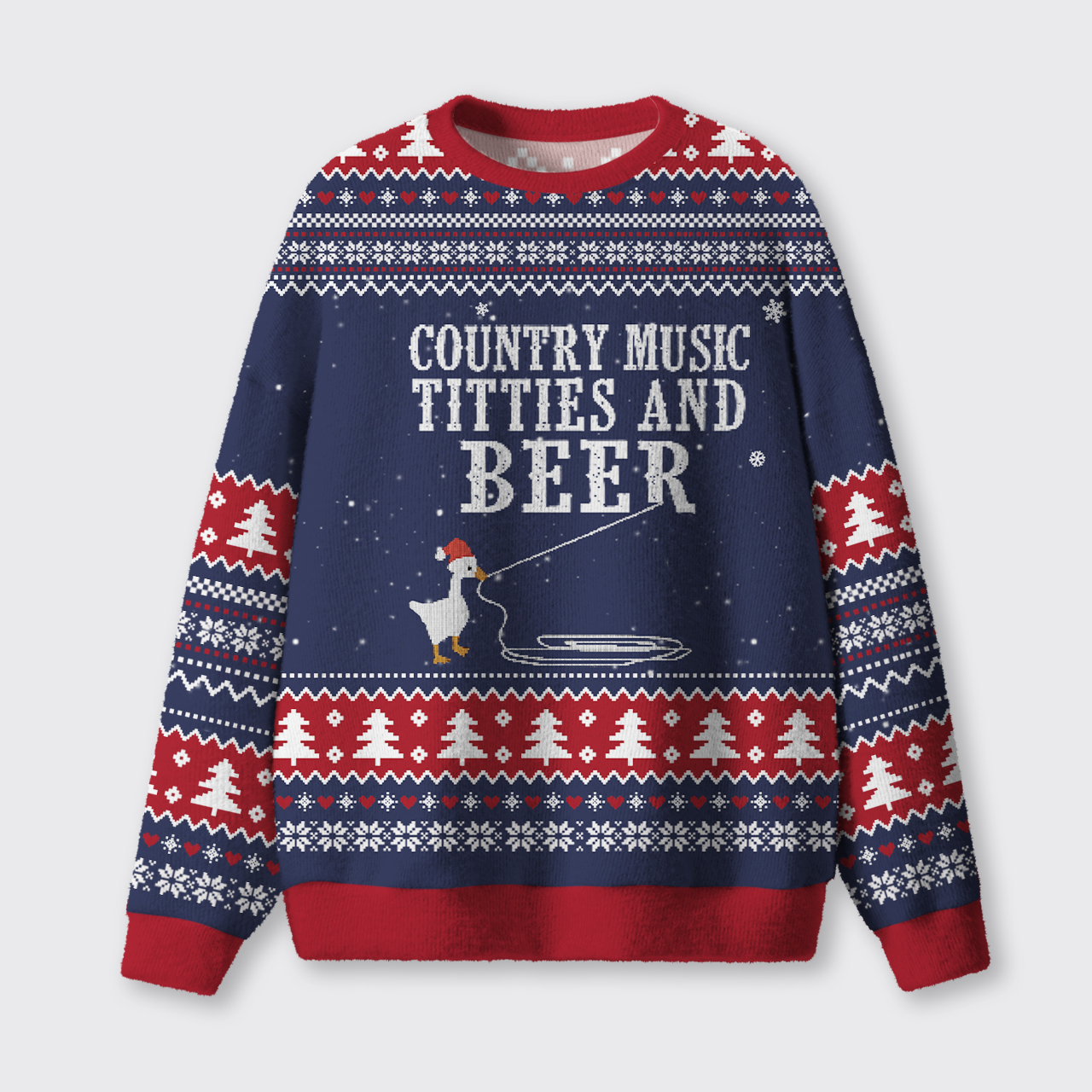 Country Music Titties And Beer Ugly Knit Sweatshirt