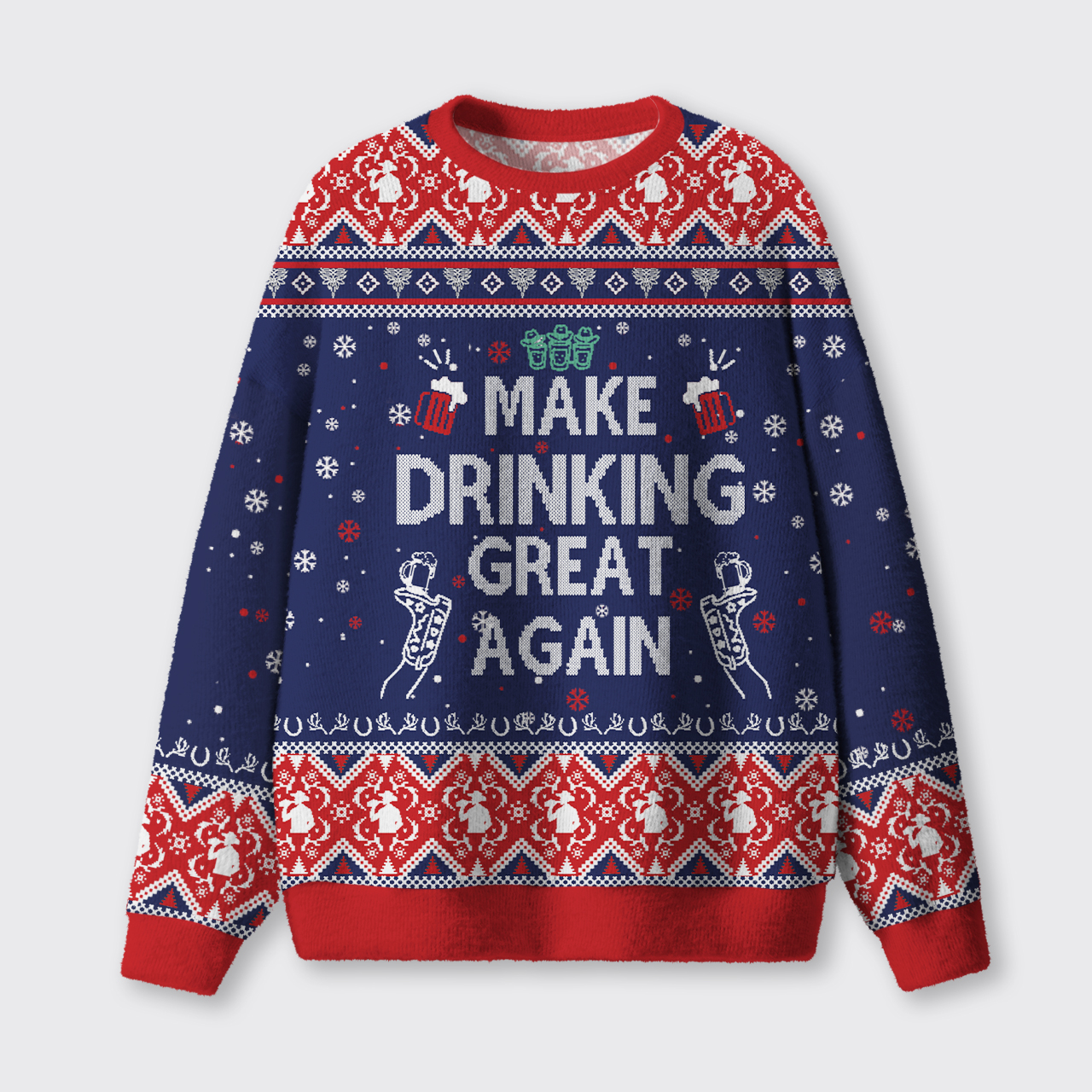 Make Drinking Great Again Ugly Knit Sweatshirt