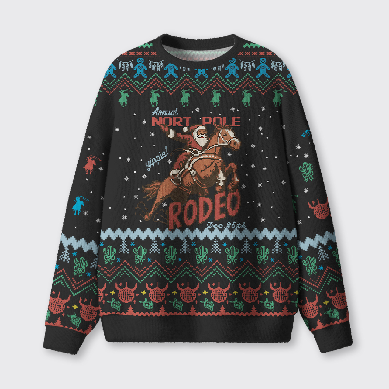 Christmas Rodeo Ugly Knit Sweatshirt