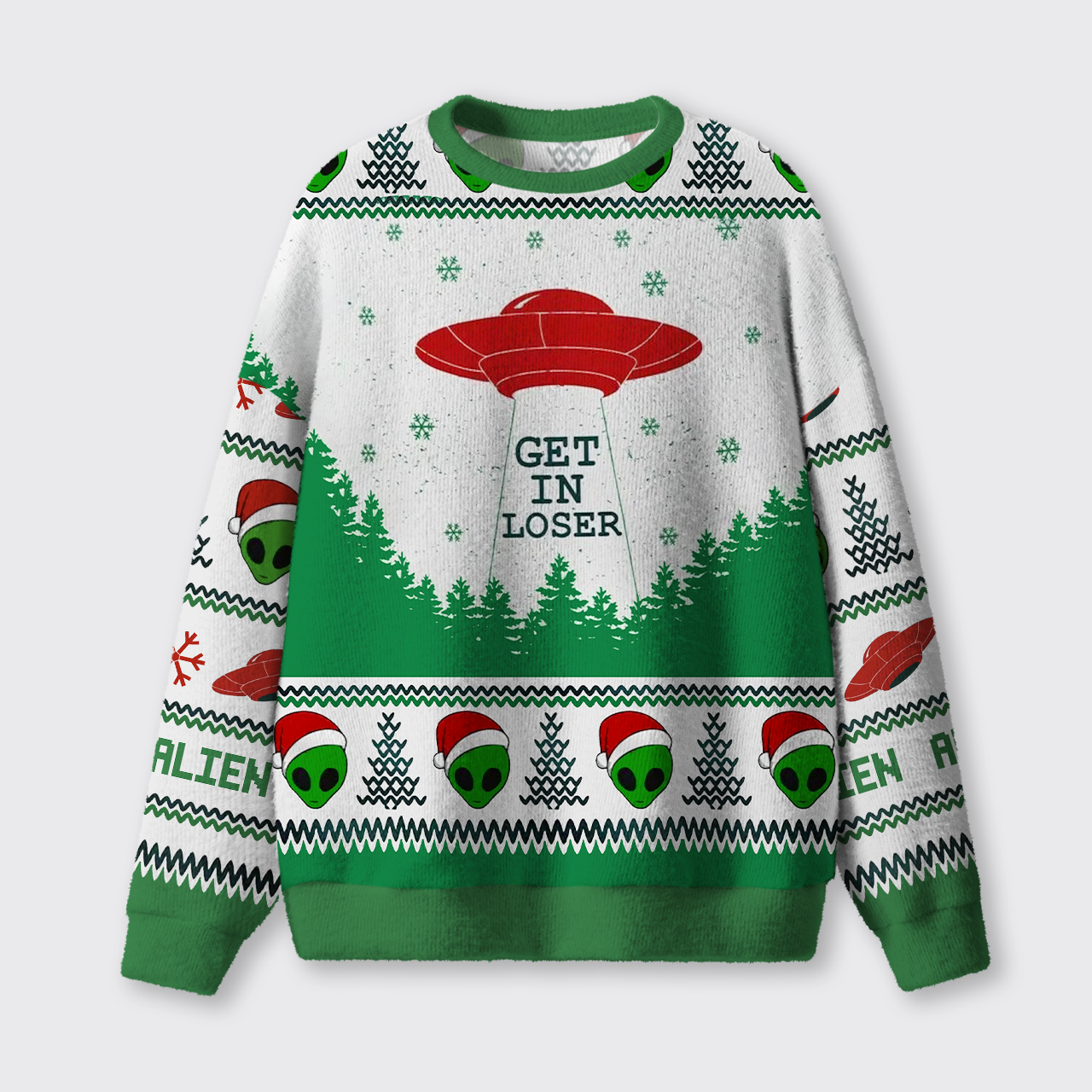 Get In Loser Quotes Alien Ugly Knit Sweatshirt