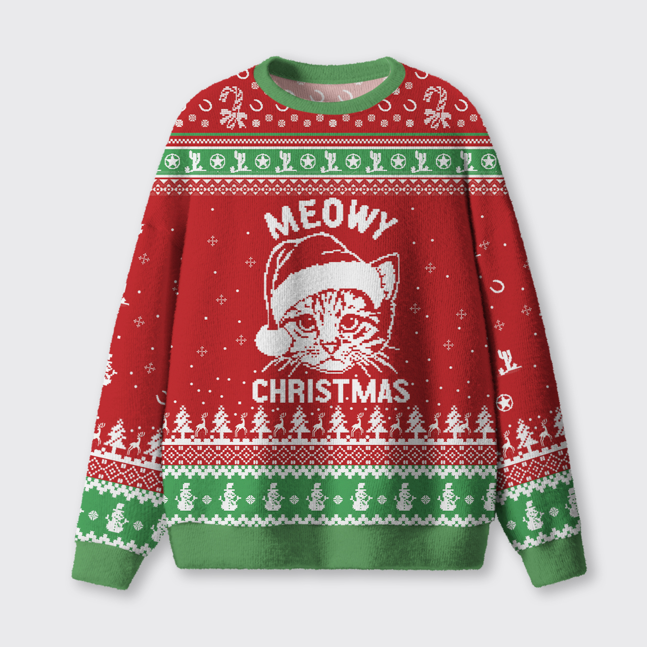 Meowy Christmas Ugly Knit Sweatshirt