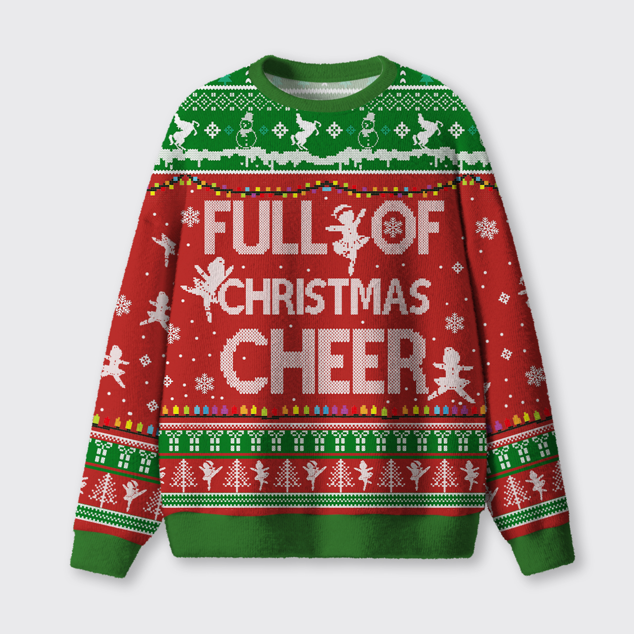 Full Of Christmas Cheer Ugly Knit Sweatshirt