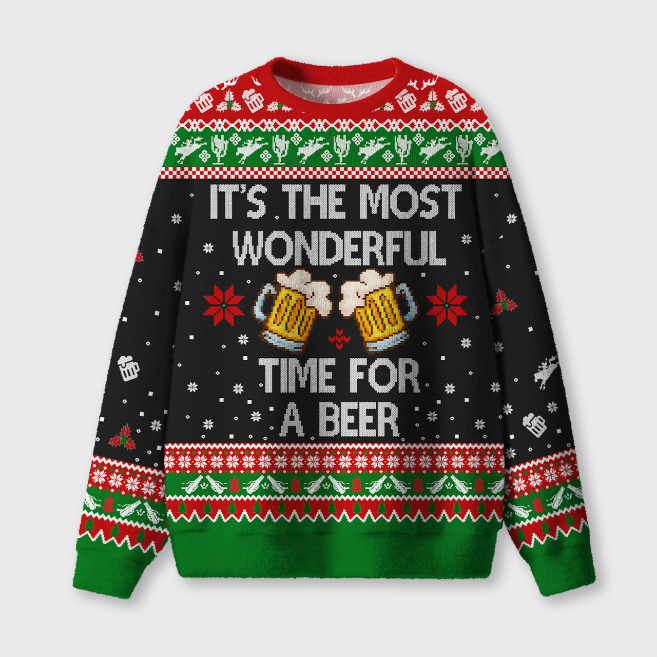 It's The Most Wonderful Time For A Beer Ugly Knit Sweatshirt