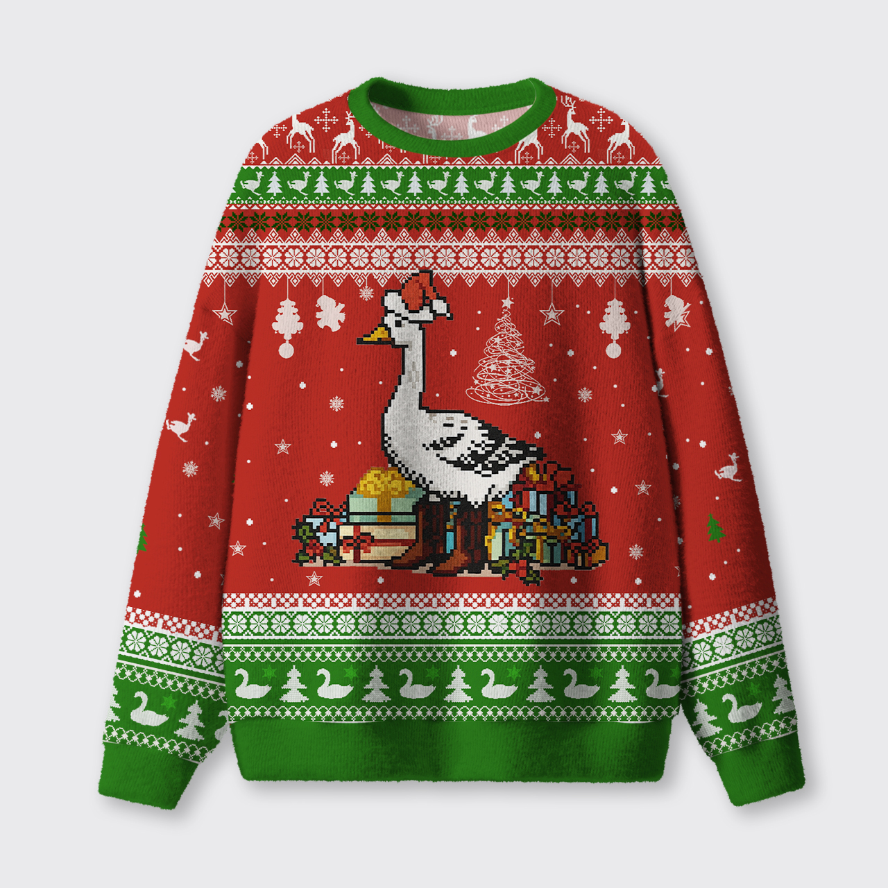 Christmas Funny Goose Ugly Knit Sweatshirt