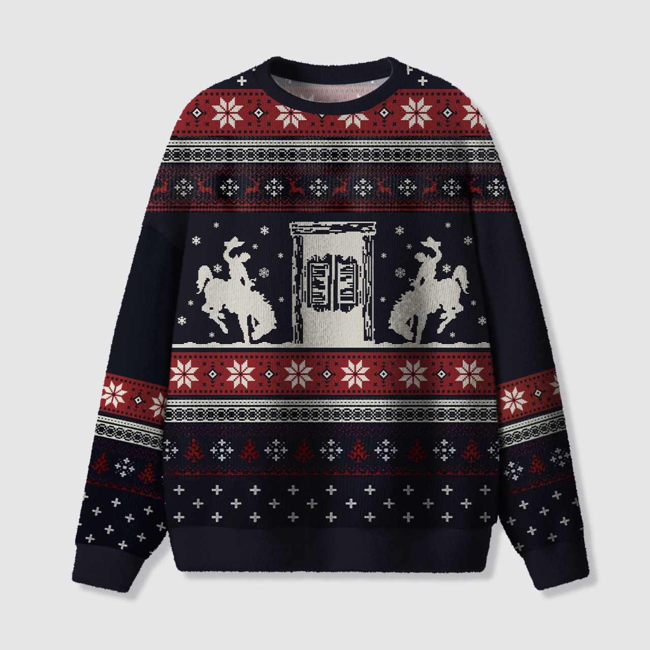Cowboy Silhouette Ugly Knit Sweatshirt