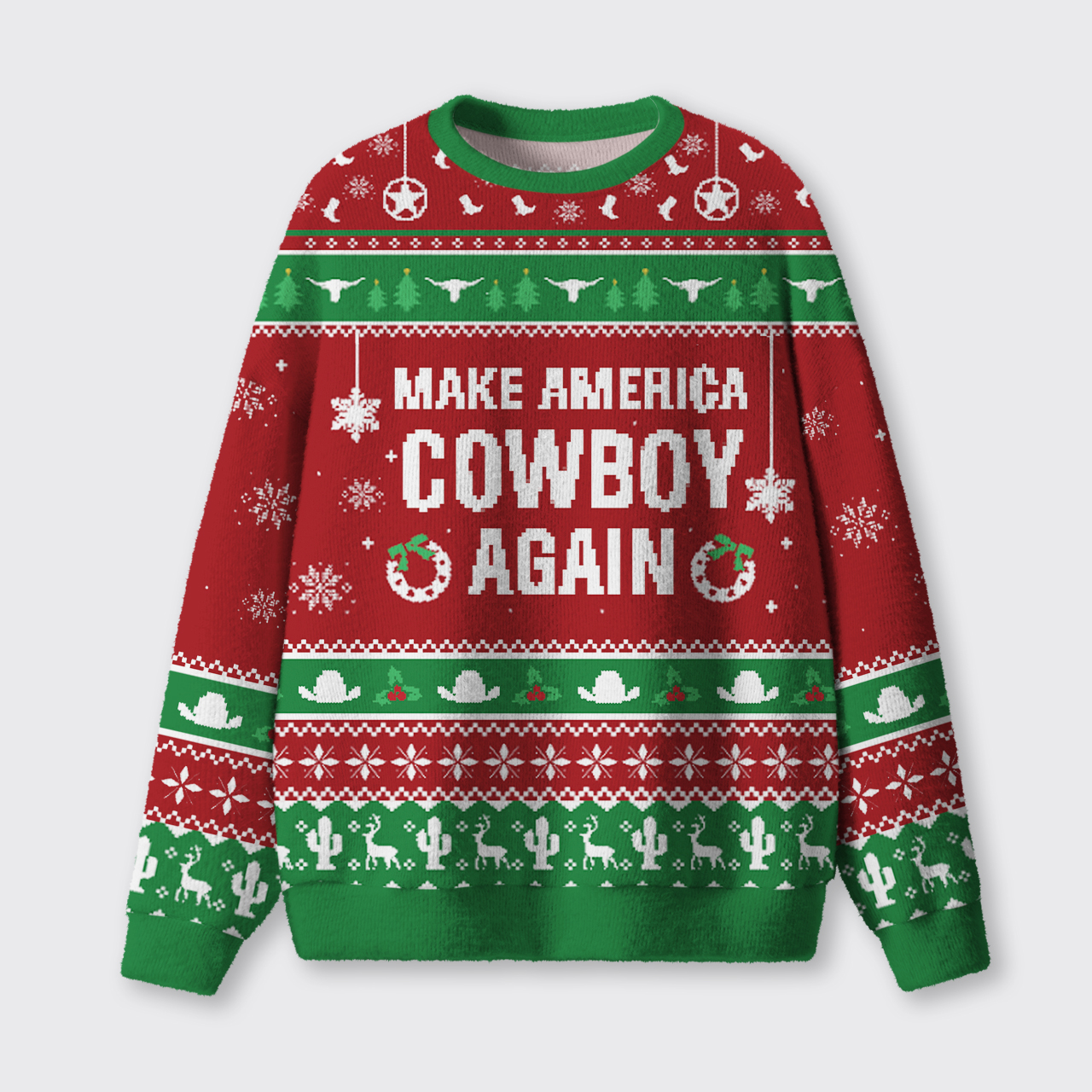 Make America Cowboy Again Ugly Knit Sweatshirt