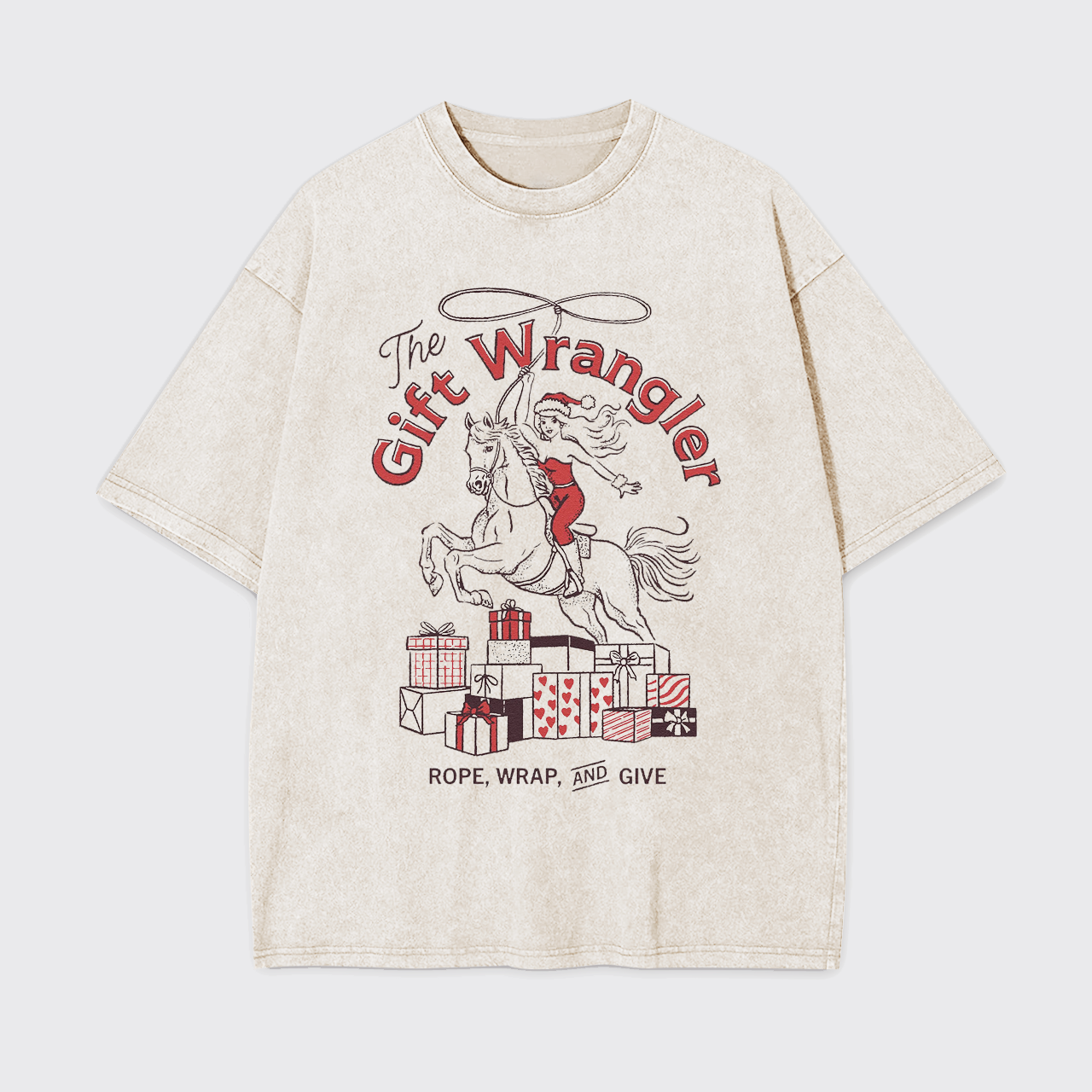 Retro Christmas Cowgirl Gift Garment-dye Tees