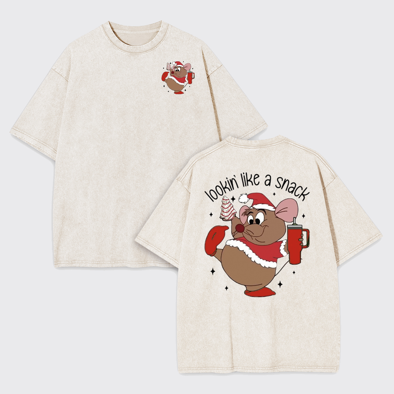 Cute Gus Looking Like A Snack Christmas Garment-dye Tees