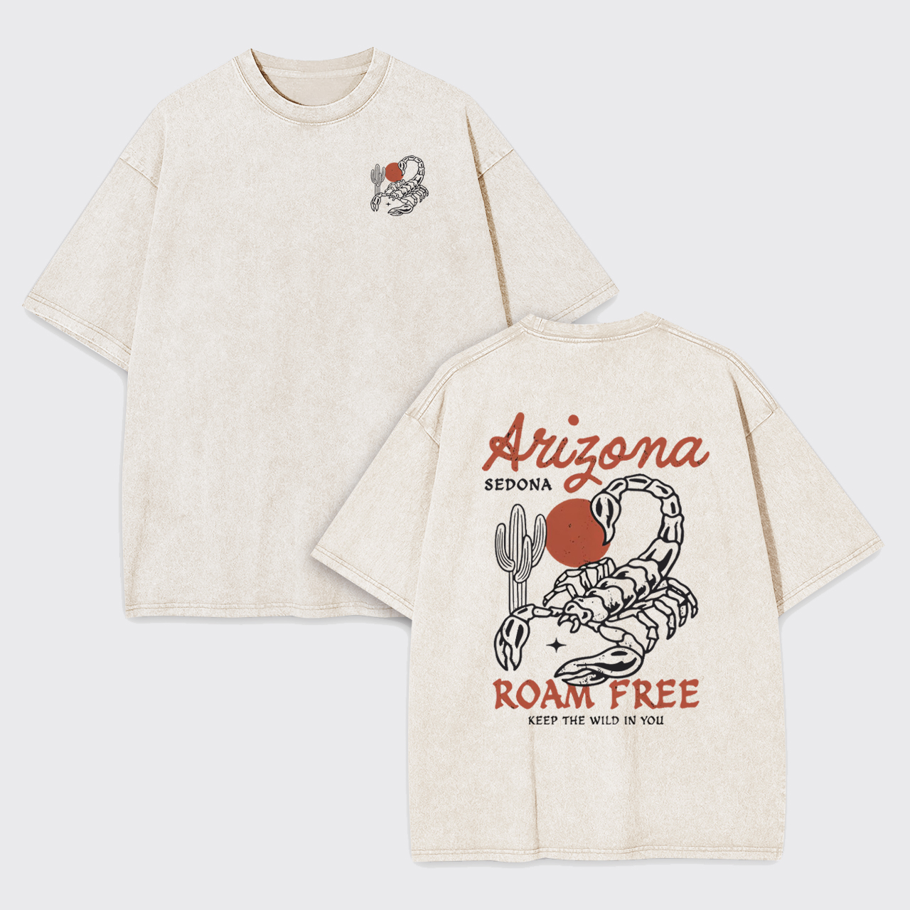 Retro Scorpion Keep The Wild In You Garment-dye Tees