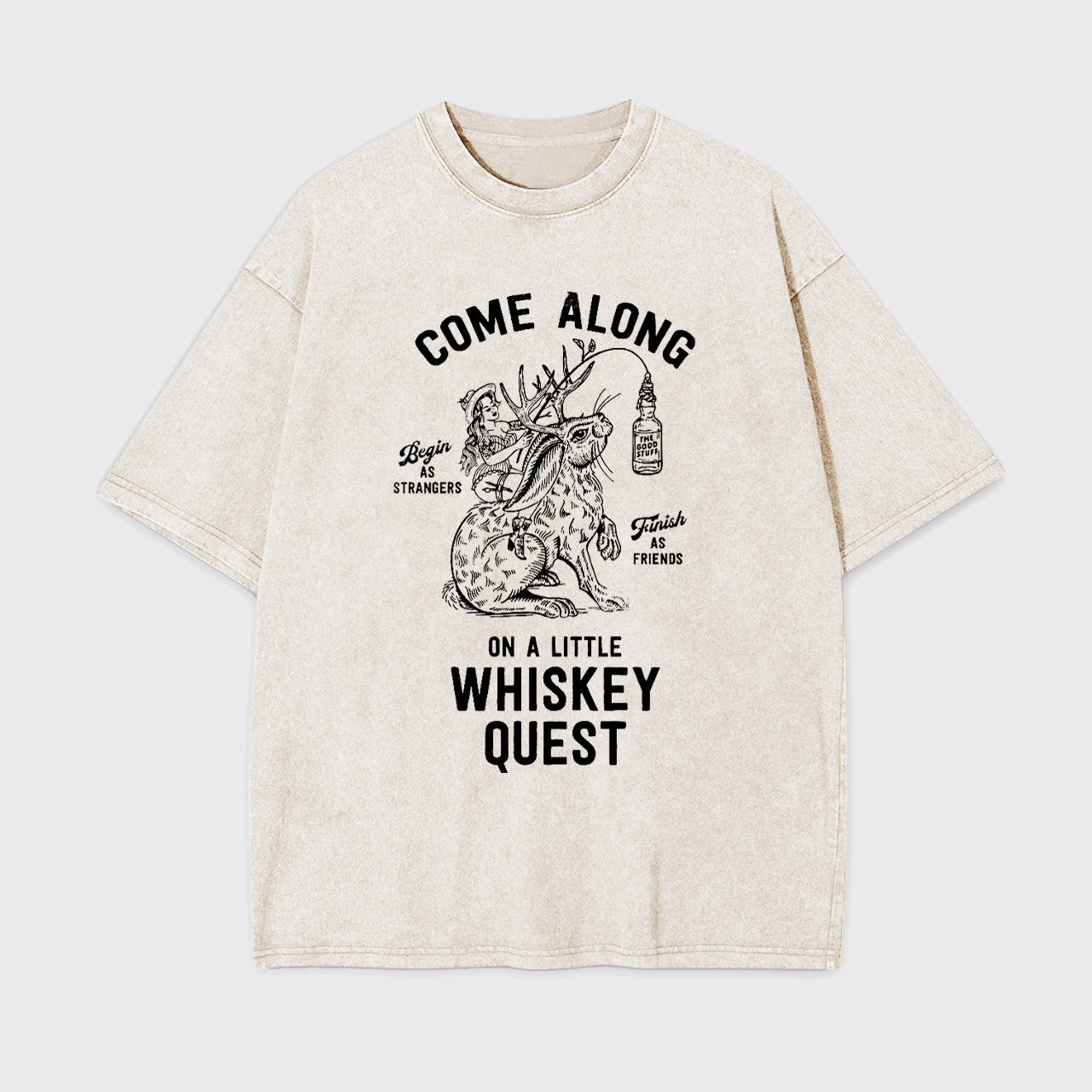 Come Along Funny Whiskey Quest Garment-dye Tees
