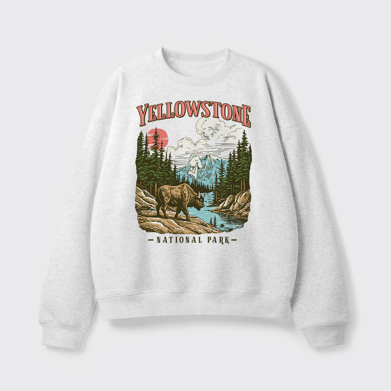 Fleece Vintage Yellowstone National Park Sweatshirt
