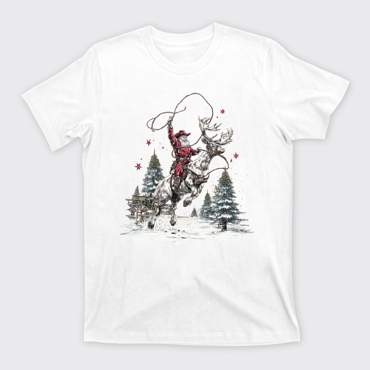Retro Cowboy Santa Claus T-Shirts