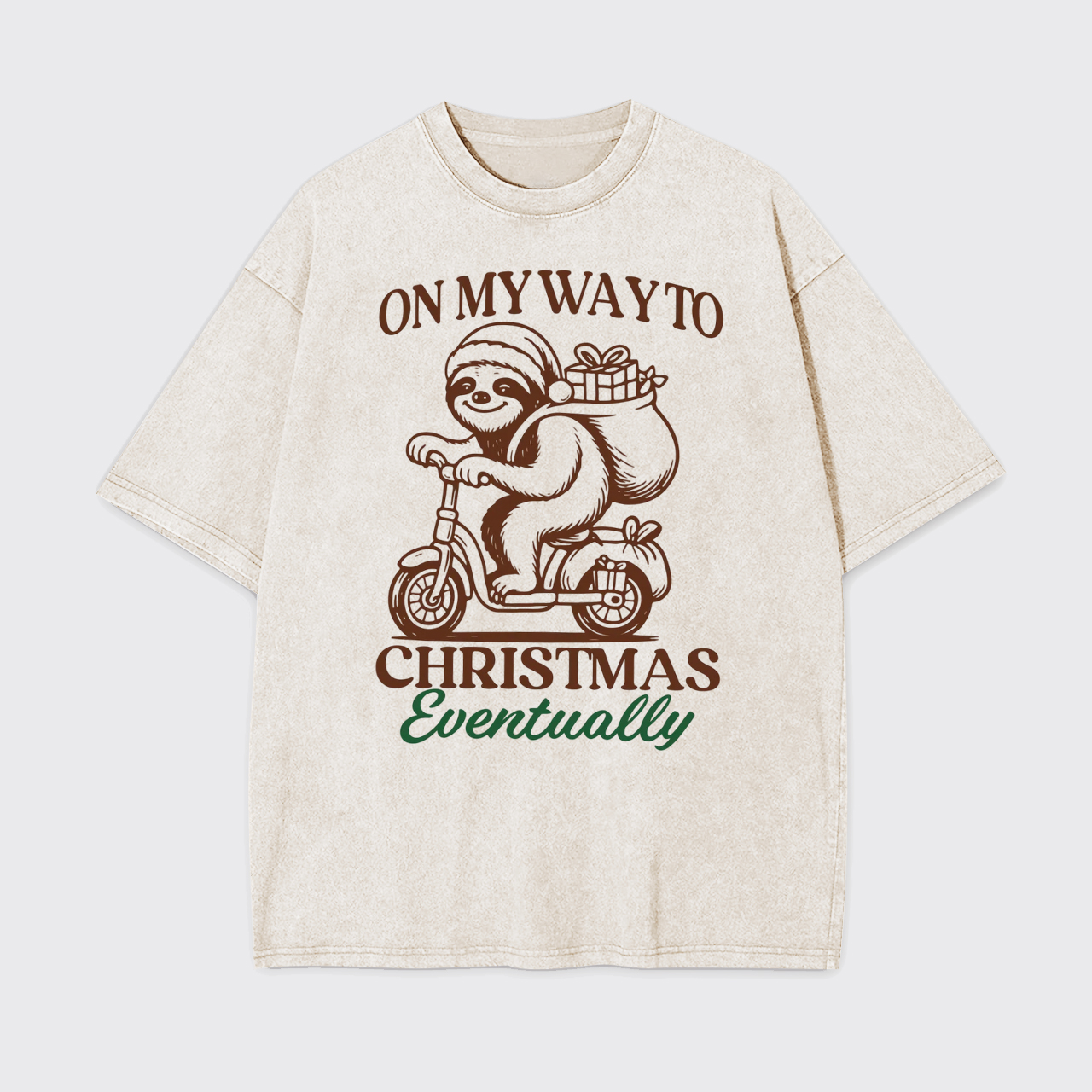 On My Way To Christmas Eventually Garment-dye Tees