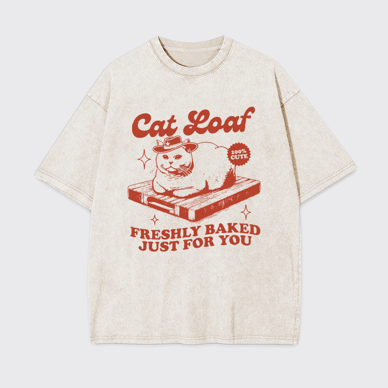 Vintage Retro Funny Cat Meme Garment-dye Tees