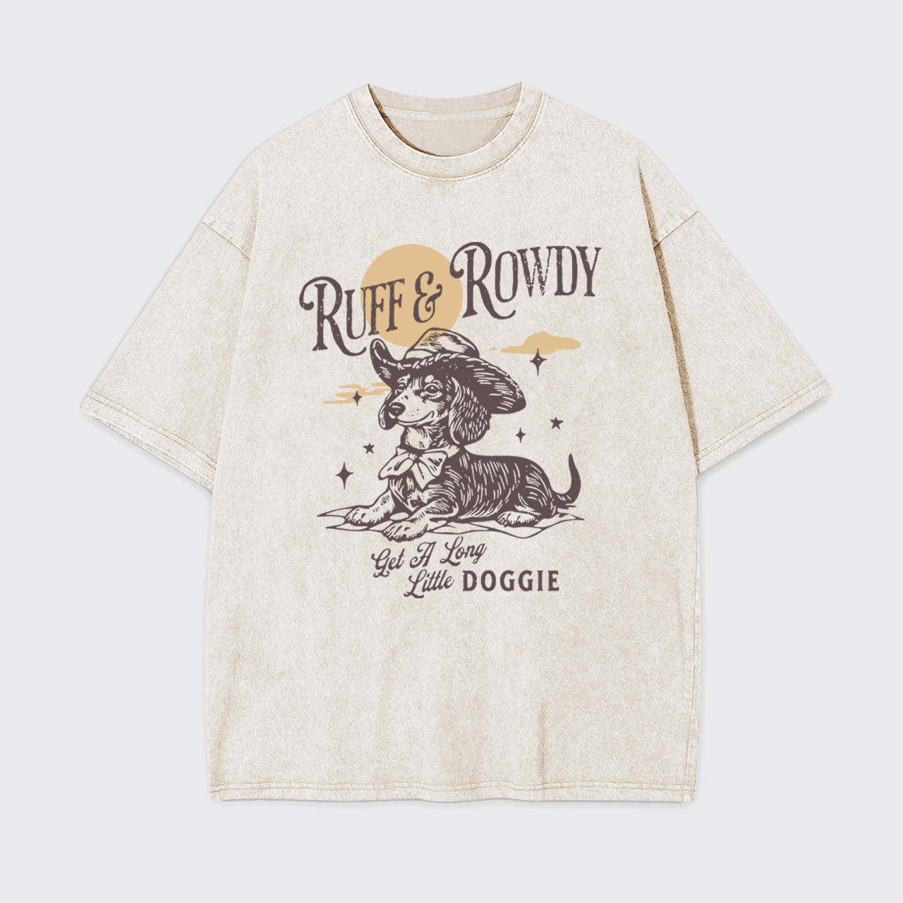 Dachshund Cowboy Get A Long Little Doggie Garment-dye Tees