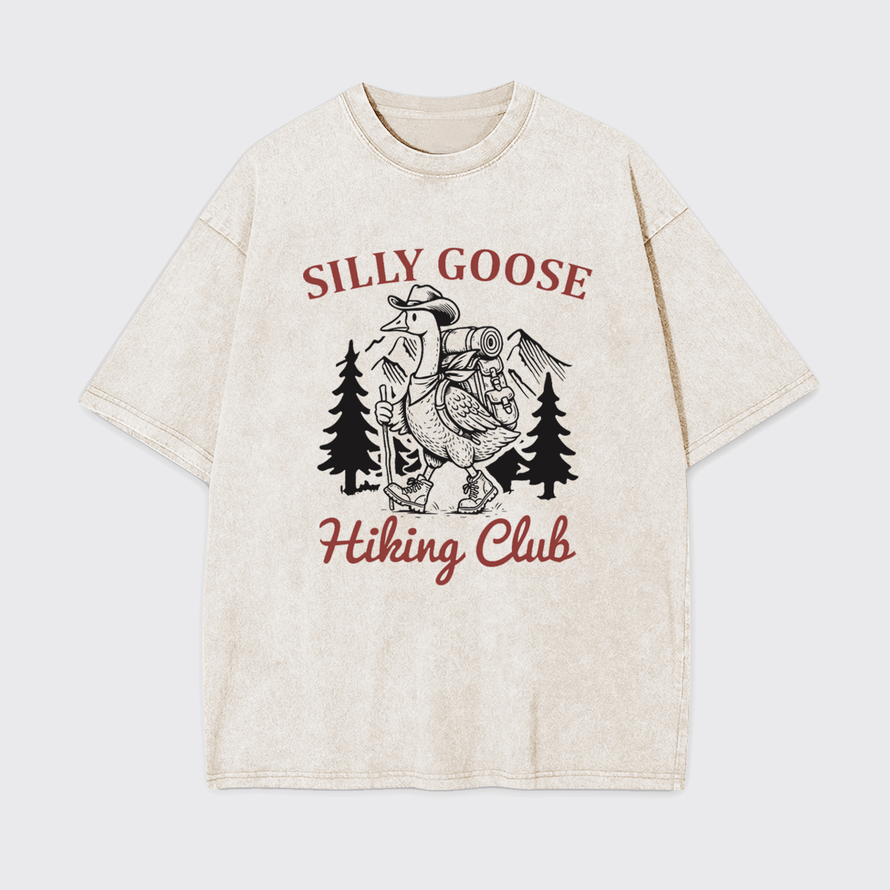 Retro Goose Hiking Outdoorsy Adventure Garment-dye Tees