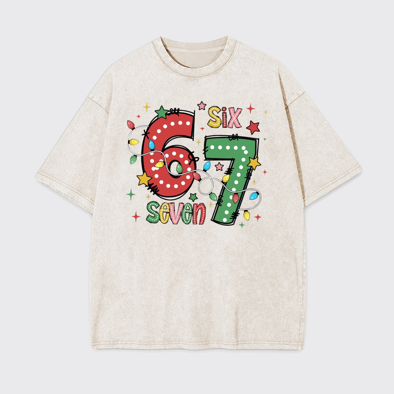Funny Six Seven Christmas Garment-dye Tees