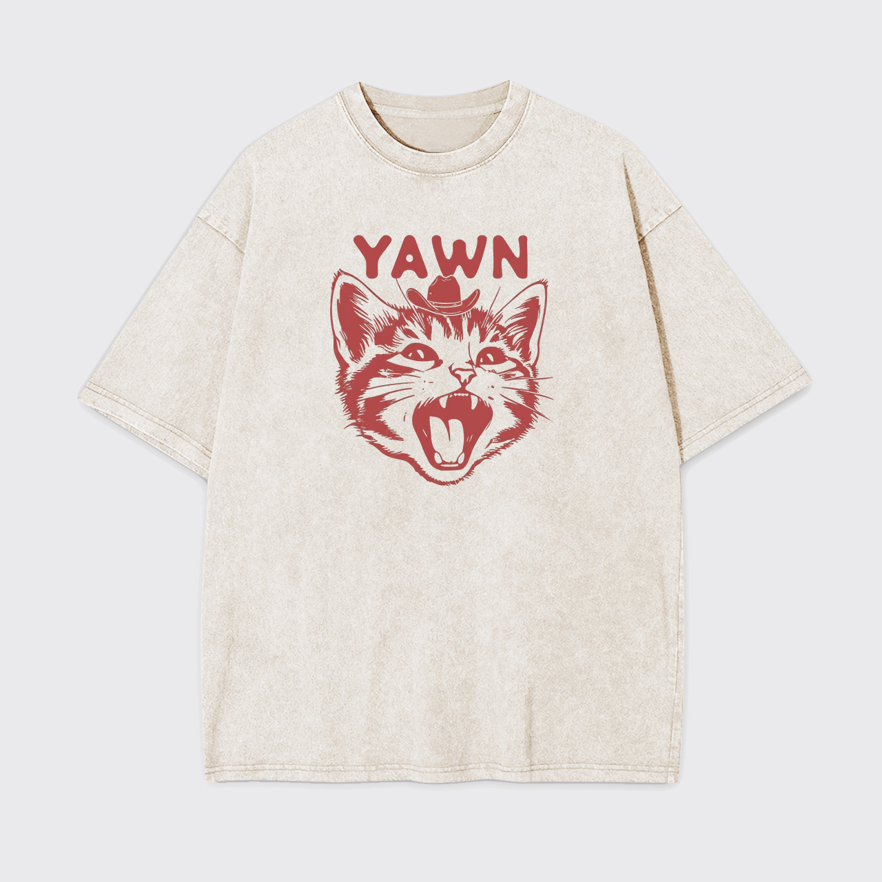 Yawn Retro Kitten Garment-dye Tees