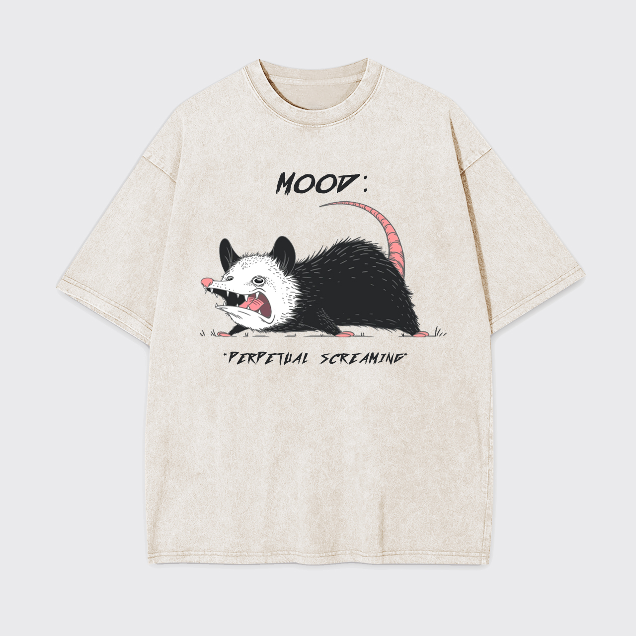 Mood Possum Perpetual Screaming Garment-dye Tees