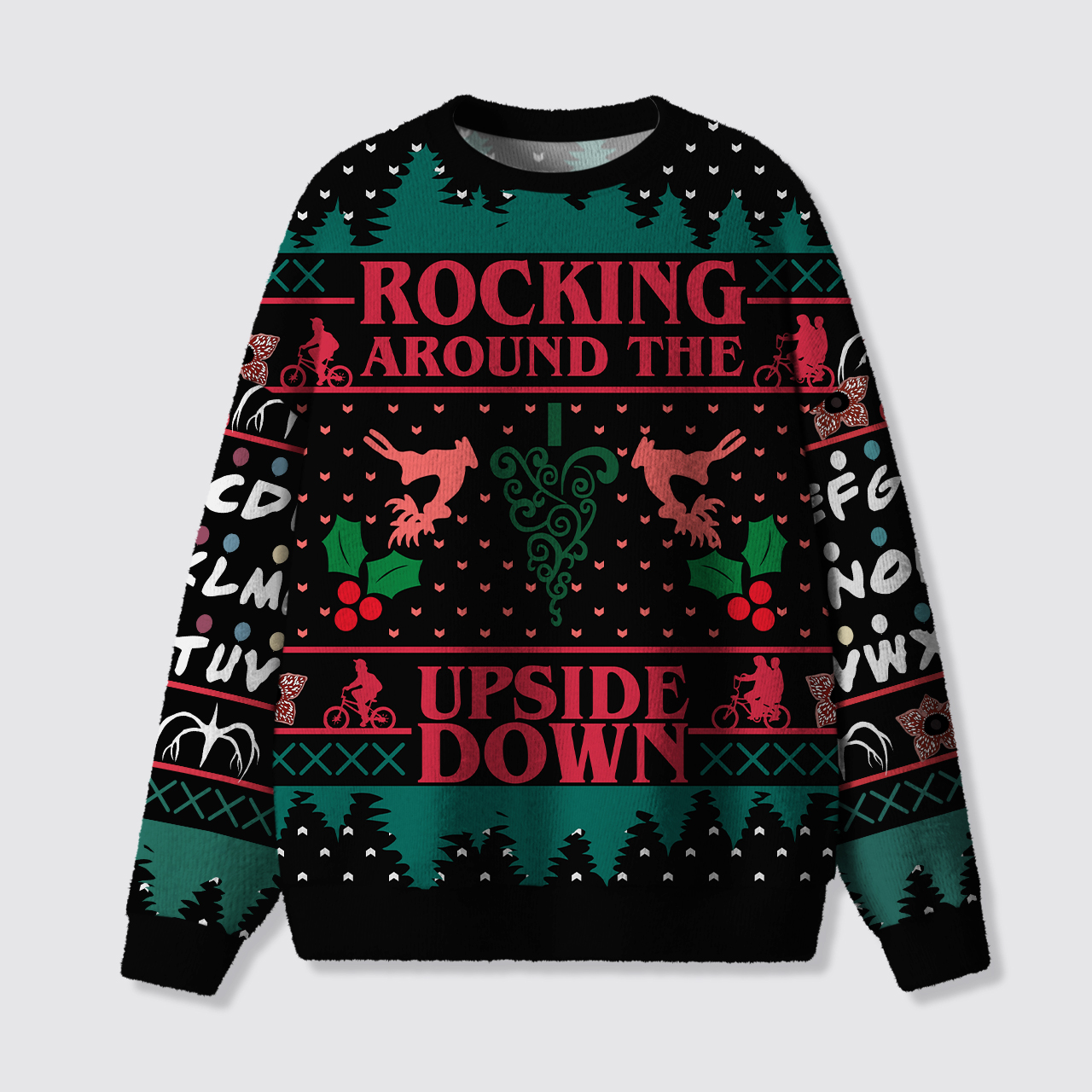 Rocking Around The Upside Down Christmas Ugly Knit Sweatshirt