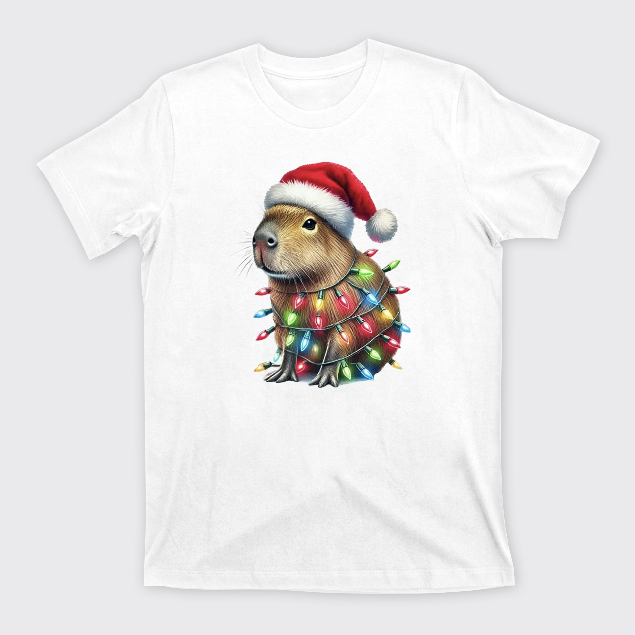 Capybara Christmas Lights T-Shirts