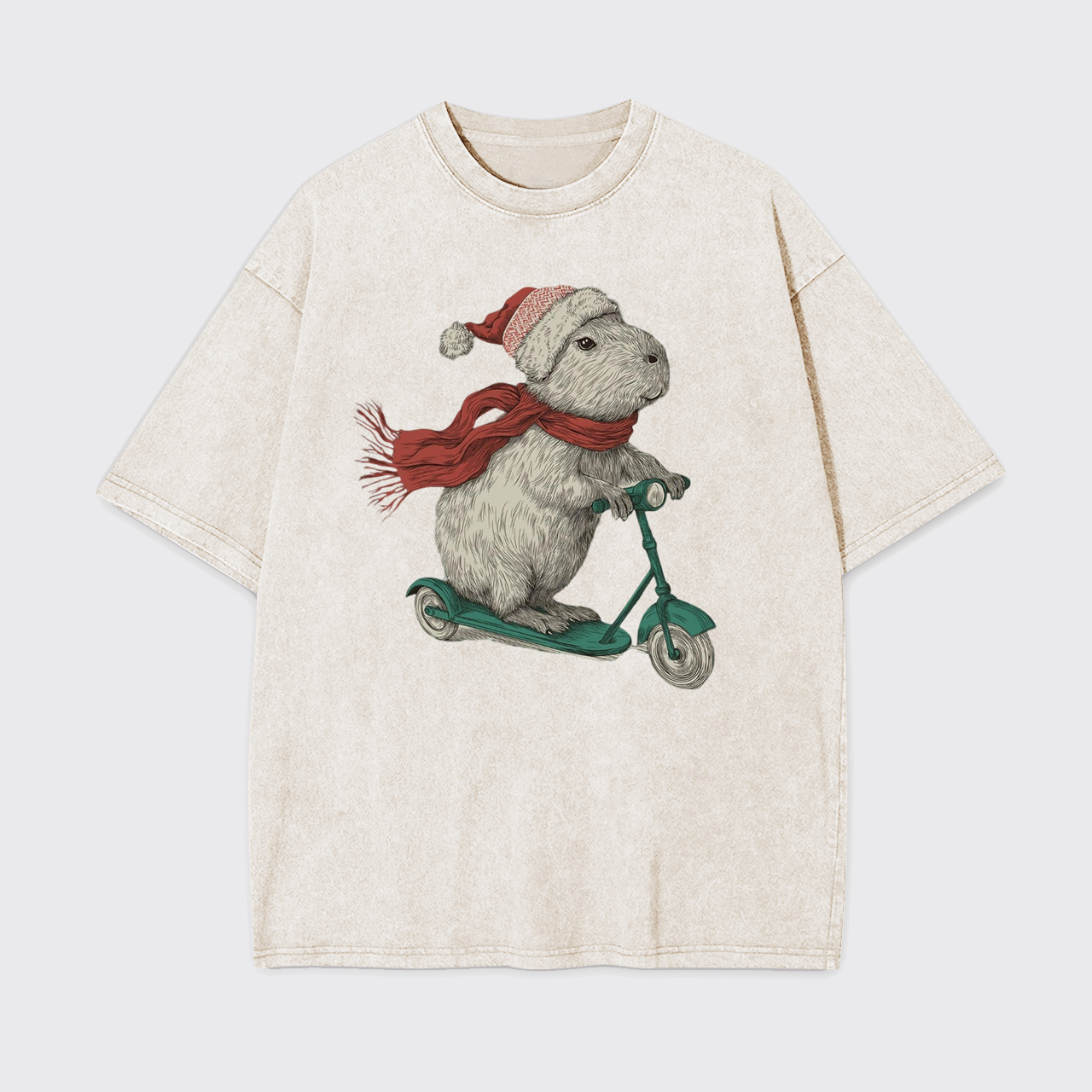 Christmas Capybara Funny Holiday Garment-dye Tees