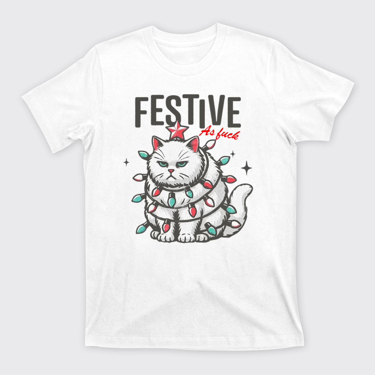 Funny Christmas Cat Sarcastic Holiday T-Shirts