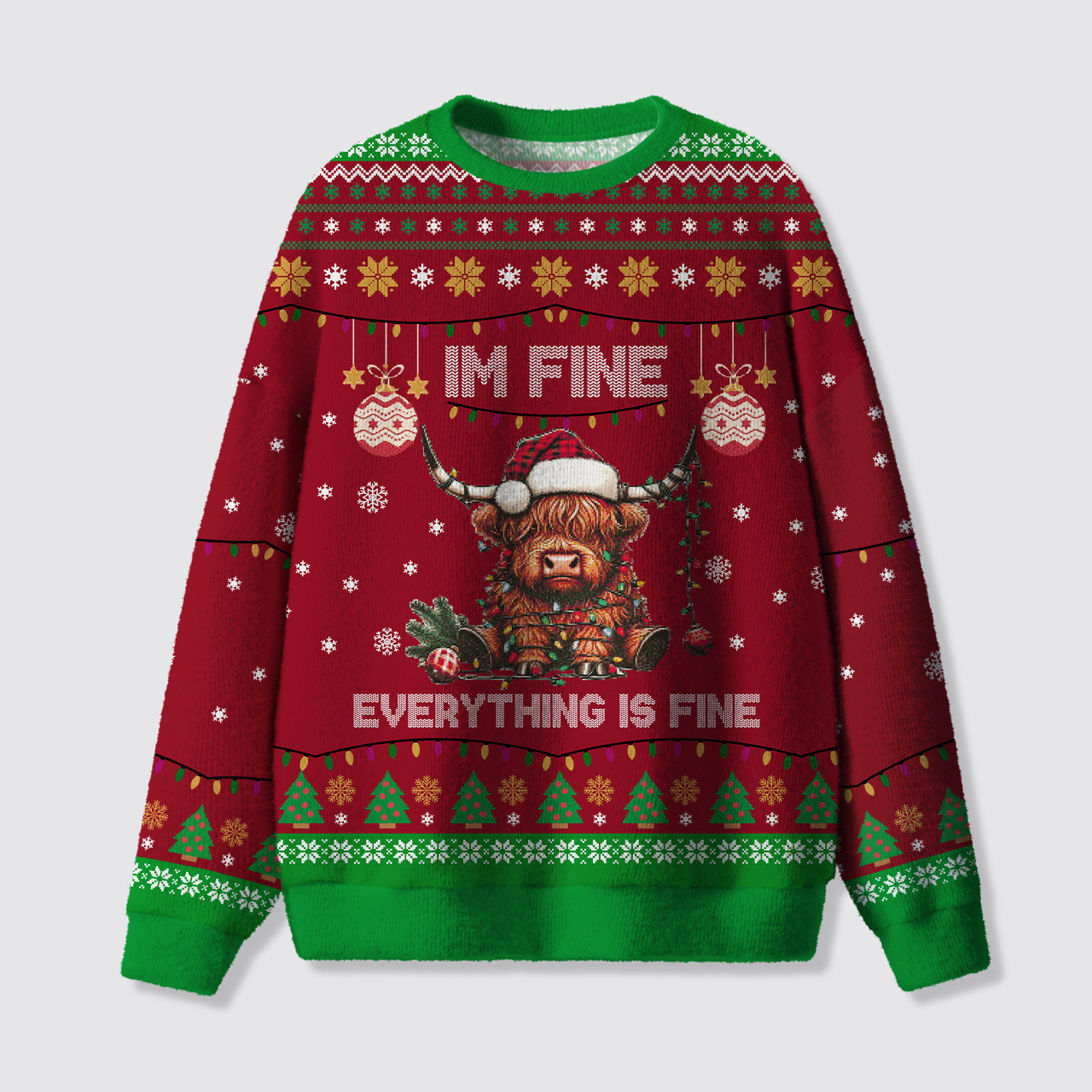 I'm Fine Everything Is Fine Ugly Knit Sweatshirt