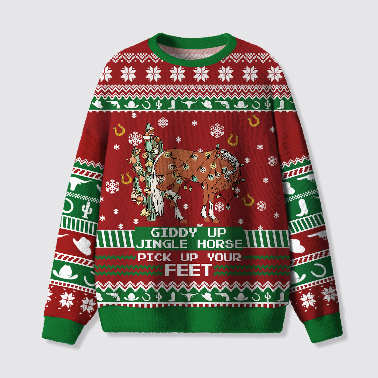 Giddy Up Jingle Horse Ugly Knit Sweatshirt